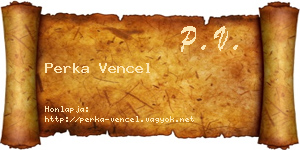 Perka Vencel névjegykártya